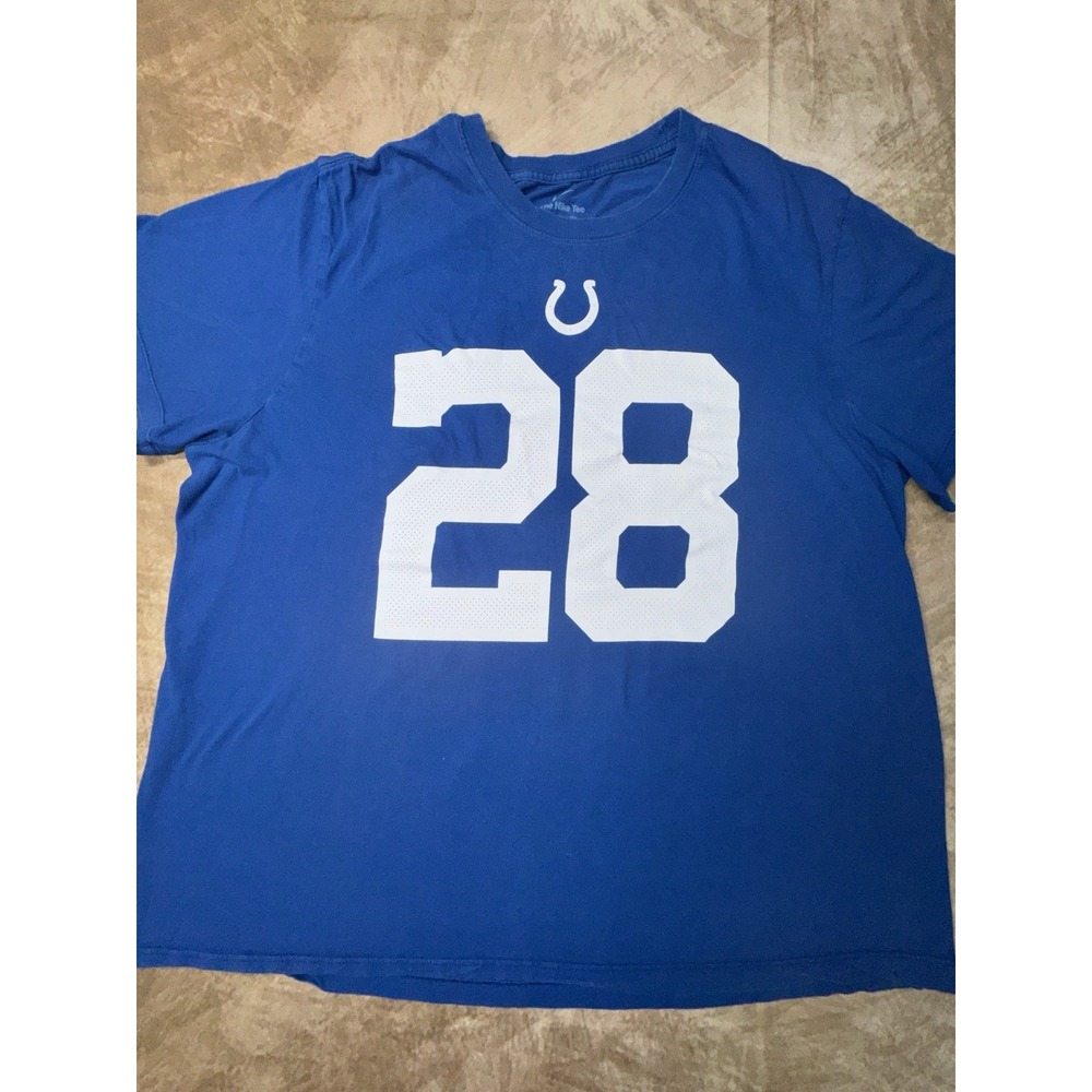 JONATHAN TAYLOR #28 INDIANAPOLIS COLTS SHORT SLEEVED NIKE BLUE T-SHIRT 2X-LARGE